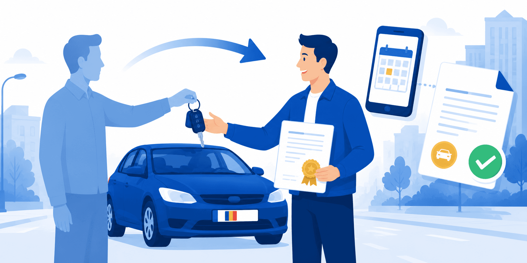 Transcriere auto în România 2026 — acte și pași